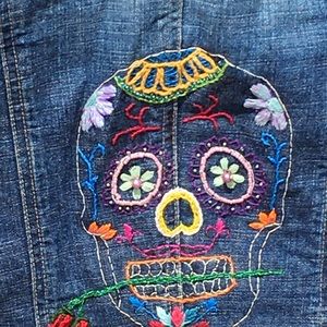 Candy Skull Denim Jean Jacket